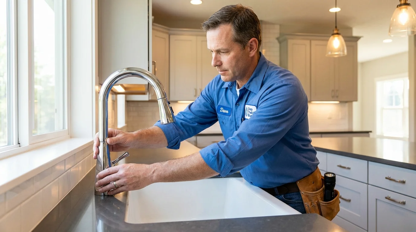 Kitchen faucet installation by Johns Plumbing LLC in McCloud