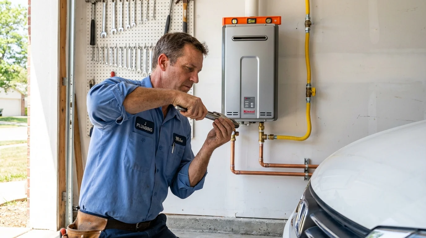 Tankless water heater installation by a Johns Plumbing LLC plumber in McCloud